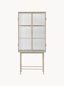 Vitrine Haze mit Glastüren, Gestell: Stahl, pulverbeschichtet, Hellbeige, Transparent, B 70 x H 155 cm