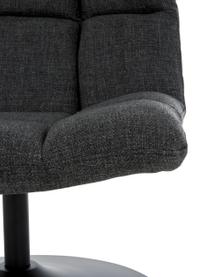 Fauteuil pivotant capitonné gris foncé Bar, Tissu gris foncé, larg. 66 x haut. 81 cm