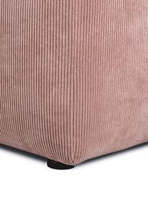 Corduroyhoekbank Melva (3-zits) in roze, Bekleding: Koord (92% polyester, 8% , Frame: massief grenenhout, spaan, Poten: grenenhout De poten bevin, Roze, B 240 x D 144 cm