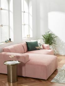 Cord-Ecksofa Melva (3-Sitzer) in Rosa, Bezug: Cord (92% Polyester, 8% P, Gestell: Massives Kiefernholz, Spa, Füße: Kiefernholz Die Füße befi, Cord Rosa, B 240 x T 144 cm