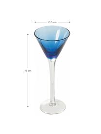 Set de vasos de chupito Chupos, 6 uds., Vidrio, Azul, transparente, Ø 5 x Al 16 cm