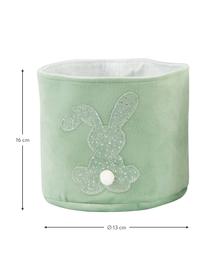 Corbeille de rangement Bunny, 3 élém., Polyester, coton, Blanc, rose, vert, Ø 13 x haut. 16 cm
