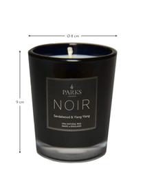 Vela perfumada Noir (madera de sándalo y ylang-ylang), Recipiente: vidrio, Negro, Ø 8 x Al 9 cm