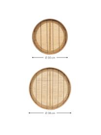 Tablett Plaka aus Bambus und Tannenholz, 2er-Set, Bambus, Tannenholz, Beige, Set mit verschiedenen Grössen