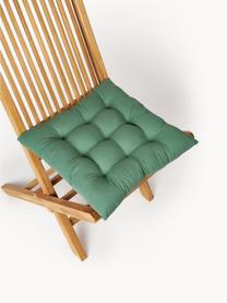 Cojines de asiento Ava, 2 uds., Funda: 100% algodón, Verde oscuro, An 40 x L 40 cm