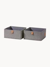 Úložné boxy Premium, 2 ks, Tmavě šedá, hnědá, Š 30 cm, H 30 cm