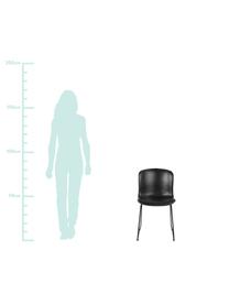 Kunstleren stoelen Story, 2 stuks, Bekleding: kunstleer, Poten: gepoedercoat metaal, Zwart, 47 x 51 cm
