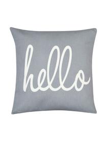 Housse de coussin 40x40 gris Hello, Gris, crème