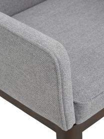 Chaise à accoudoirs rembourrée grise Koga, Tissu gris, larg. 54 x haut. 86 cm