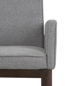 Gestoffeerde fauteuil Koga in grijs, Bekleding: 100% polyester De slijtva, Poten: essenhout, Frame: metaal, Geweven stof grijs, B 54 x H 86 cm