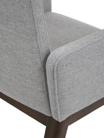 Chaise à accoudoirs rembourrée grise Koga, Tissu gris, larg. 54 x haut. 86 cm