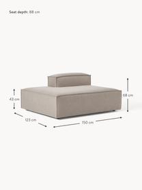 Modulo-Chaise lounge Lennon, Rivestimento: 100% poliestere Con 115.0, Struttura: legno di pino massiccio, , Piedini: plastica Questo prodotto , Tessuto taupe, Larg. 150 x Prof. 123 cm, schienale a destra