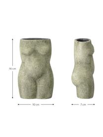 Petit vase terre cuite Emeli, Terre cuite, Vert, larg. 10 x haut. 16 cm
