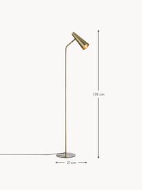 Lampada da lettura in metallo Peak, Lampada: metallo rivestito, Dorato, Alt. 138 cm