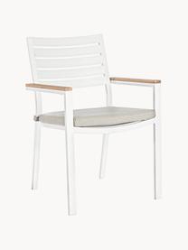 Záhradná stolička s opierkami Kubik, Svetlobéžová, biela, Š 60 x H 58 cm