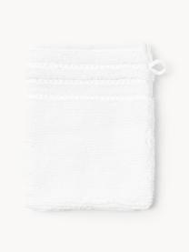 Guanti da bagno con bordo rigato Luxe 2 pz, Bianco, Guanti da bagno, Larg. 16 x Lung. 22 cm