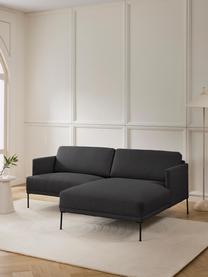 Kleines Ecksofa Fluente, Bezug: 100 % Polyester Der strap, Gestell: Massives Kiefernholz, Bir, Webstoff Anthrazit, B 198 x T 152 cm, Eckteil links