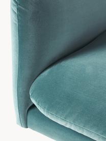 Fauteuil en velours Moby, Velours bleu pétrole, larg. 90 x prof. 90 cm