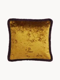 Poszewka na poduszkę z aksamitu z frędzlami Cyrus, Aksamit (100% poliester)
Produkt posiada certyfikat Oeko-Tex Standard 100, 1. klasy, Ochrowy, S 40 x D 40 cm
