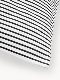 Omkeerbare flanellen kussenhoes Noan met notenkrakermotief, Weeftechniek: flanel Flanel is een knuf, Zwart, wit, B 60 x L 70 cm