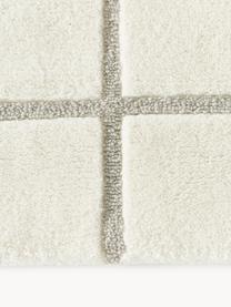 Handgetufteter Wollteppich Kallie, Flor: 100 % Wolle, RWS-zertifiz, Off White, Greige, B 80 x L 150 cm (Größe XS)