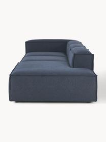 Modulaire XL chaise longue Lennon, Bekleding: 100% polyester De slijtva, Frame: massief grenenhout, multi, Poten: kunststof Dit product is , Geweven stof donkerblauw, B 357 x D 119 cm, armleuning links