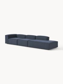 Modulaire XL chaise longue Lennon, Bekleding: 100% polyester De slijtva, Frame: massief grenenhout, multi, Poten: kunststof Dit product is , Geweven stof donkerblauw, B 357 x D 119 cm, armleuning links