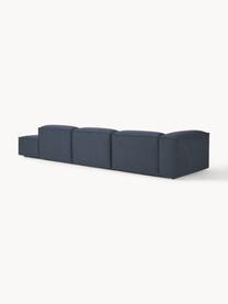 Modulaire XL chaise longue Lennon, Bekleding: 100% polyester De slijtva, Frame: massief grenenhout, multi, Poten: kunststof Dit product is , Geweven stof donkerblauw, B 357 x D 119 cm, armleuning links