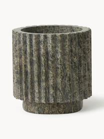 Cache-pot en marbre Loon, Marbre, Vert olive, marbré, Ø 13 x haut. 13 cm