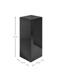 Dekosäule Pop in Schwarz mit Spiegel-Effekt, Mitteldichte Holzfaserplatte (MDF), Glas, gefärbt, Schwarz, B 27 x H 75 cm