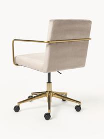 Zamatová kancelárska stolička s opierkami Kashya, Zamatová béžová, Š 57 x H 56 cm