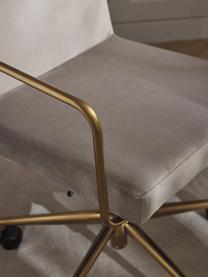 Krzesło biurowe z aksamitu Kashya, Tapicerka: aksamit (100% poliester) , Stelaż: metal malowany proszkowo, Beżowy aksamit, S 57 x G 56 cm