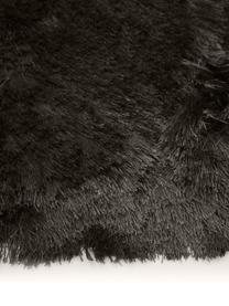 Tapis de couloir gris foncé longs poils brillants Jimmy, Gris foncé, Larg. 80 x long. 250 cm