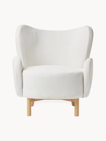 Fauteuil à oreilles blanc crème Kalia, Tissu blanc crème, larg. 78 x prof. 80 cm