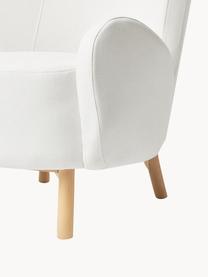 Fauteuil à oreilles blanc crème Kalia, Tissu blanc crème, larg. 78 x prof. 80 cm