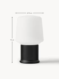 Lámpara de mesa para exterior LED regulable London, portátil, Plástico, Blanco, negro, Ø 9 x Al 15 cm