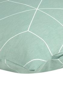 Baumwoll-Kissenbezug Lynn mit grafischem Muster, 65 x 100 cm, Webart: Renforcé Fadendichte 144 , Mint, Cremeweiss, B 65 x L 100 cm