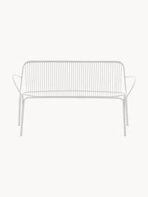 Banc de jardin Hiray, Acier galvanisé, laqué, Blanc, larg. 121 x prof. 68 cm