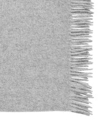 Manta de lana Lena, 100% lana virgen, ligeramente áspera, Gris claro, An 130 x L 170 cm