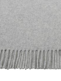 Manta de lana Lena, 100% lana virgen, ligeramente áspera, Gris claro, An 130 x L 170 cm