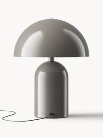 Lámpara de mesa pequeña LED Walter, portátil, Lámpara: metal con pintura en polv, Cable: cubierto en tela, Gris pardo, Ø 19 x Al 25 cm