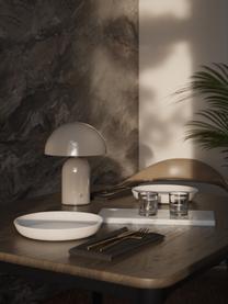Lámpara de mesa pequeña LED Walter, portátil, Cable: cubierto en tela, Gris pardo, Ø 19 x Al 25 cm