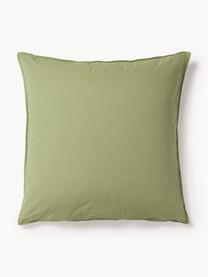 Taie d'oreiller en percale de coton Debbie, Vert olive, larg. 50 x long. 70 cm