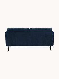 Fluwelen bank Paola (2-zits) met houten poten, Bekleding: fluweel (polyester) Met 1, Frame: massief vurenhout, spaanp, Poten: gelakt vurenhout, FSC-gec, Fluweel blauw, B 179 x D 95 cm