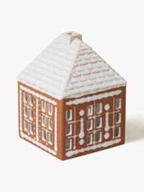 Ručne vyrobený svetelný domček Gingerbread, Kamenina, Hnedá, biela, Š 9 x V 12 cm