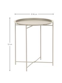Runder Tablett-Tisch Sangro aus Metall, Metall, pulverbeschichtet, Beige, Ø 46 x H 52 cm