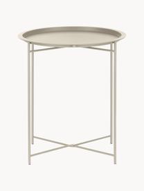 Okrúhly kovový stolík s podnosom Sangro, Kov s práškovým náterom, Svetlobéžová, Ø 46 x V 52 cm