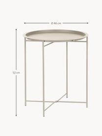 Ronde dienbladtafel Sangro van metaal, Gepoedercoat metaal, Lichtbeige, Ø 46 x H 52 cm