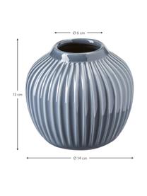Vaso di design grigio fatto a mano Hammershøi, Porcellana, Antracite, Ø 14 x Alt. 13 cm