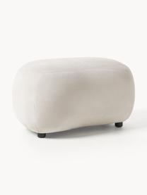 Pouf Alba, Tissu blanc crème, larg. 70 x haut. 42 cm, courbé à gauche